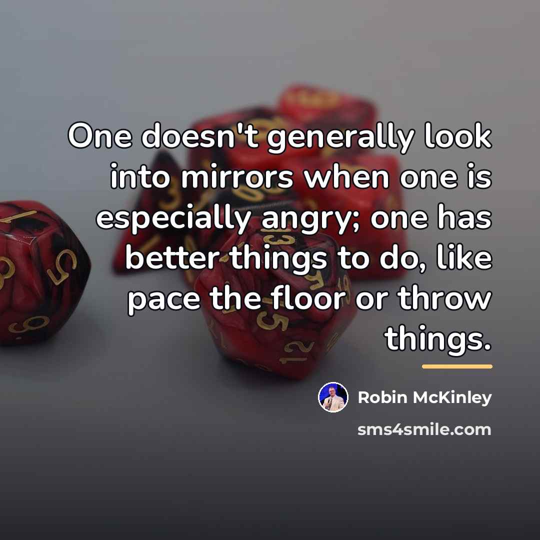 “One doesn't generally look into mirrors when one is especially…” quote by Robin McKinley