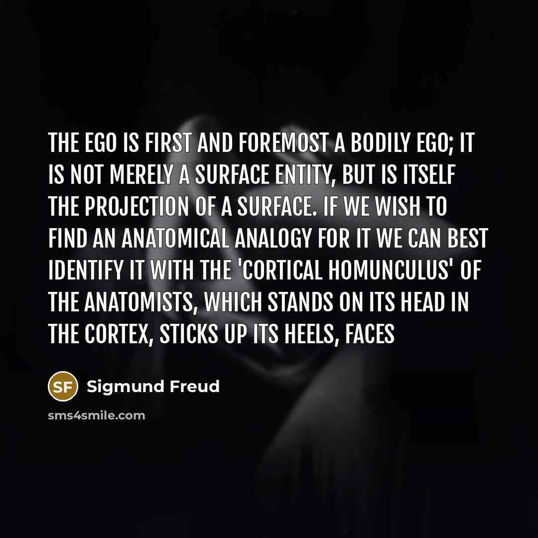“The ego is first and foremost a bodily ego; it…” quote by Sigmund Freud