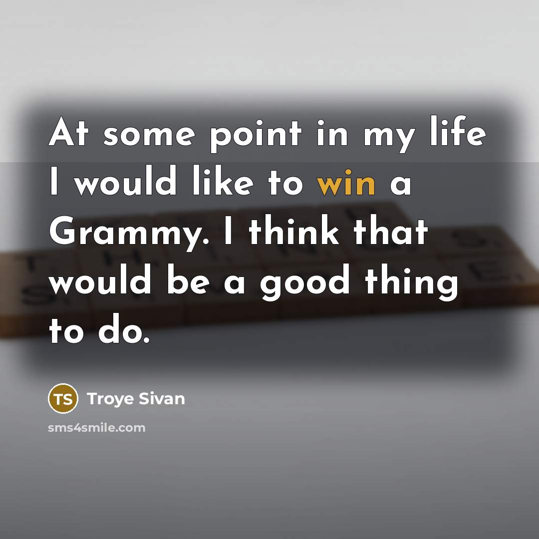 “At some point in my life I would like to…” quote by Troye Sivan