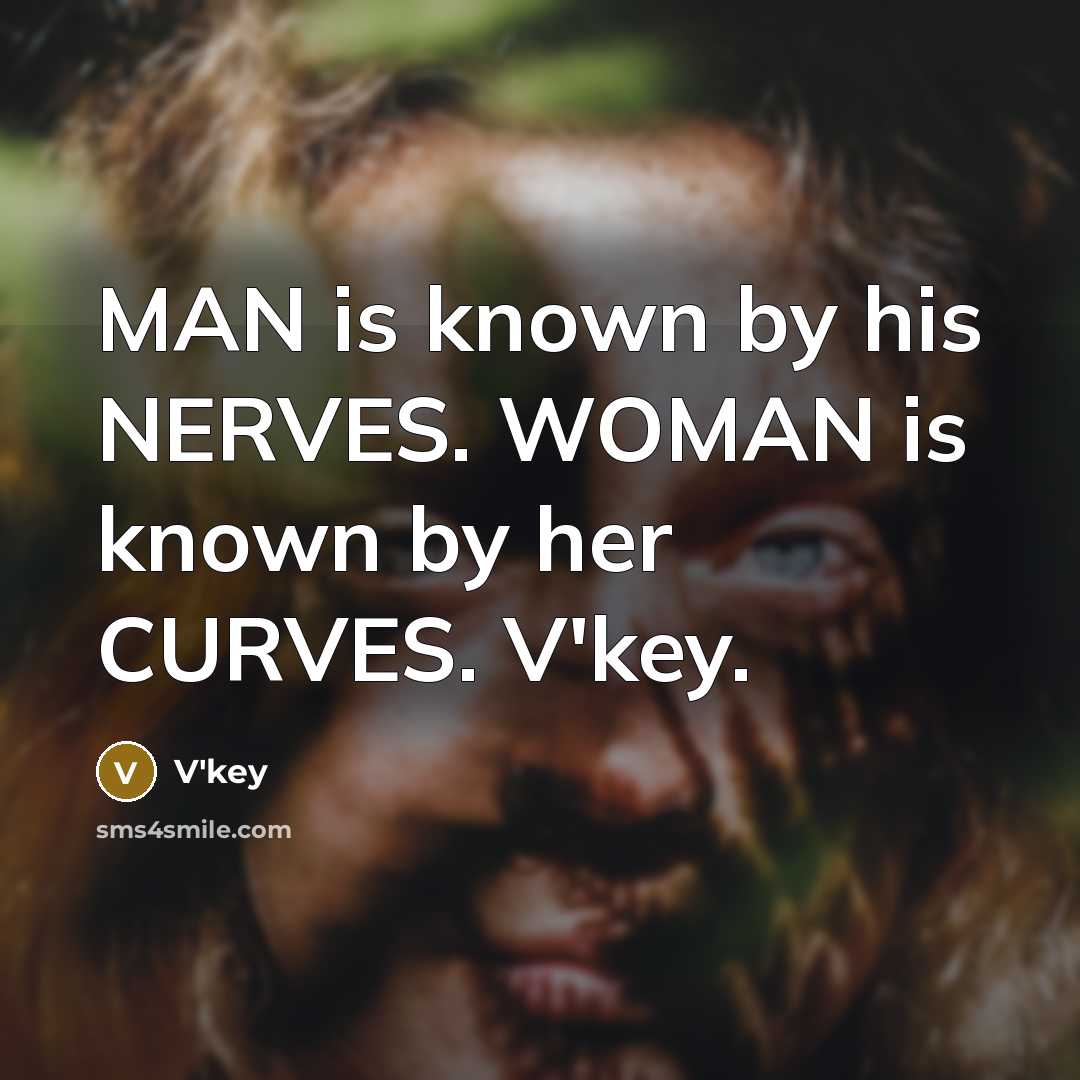 “MAN is known by his NERVES. WOMAN is known by…” quote by V'key