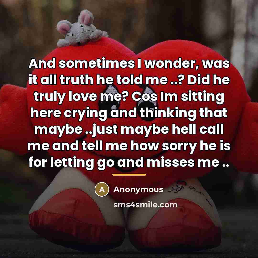 “And sometimes I wonder, was it all truth he told…” quote by Anonymous
