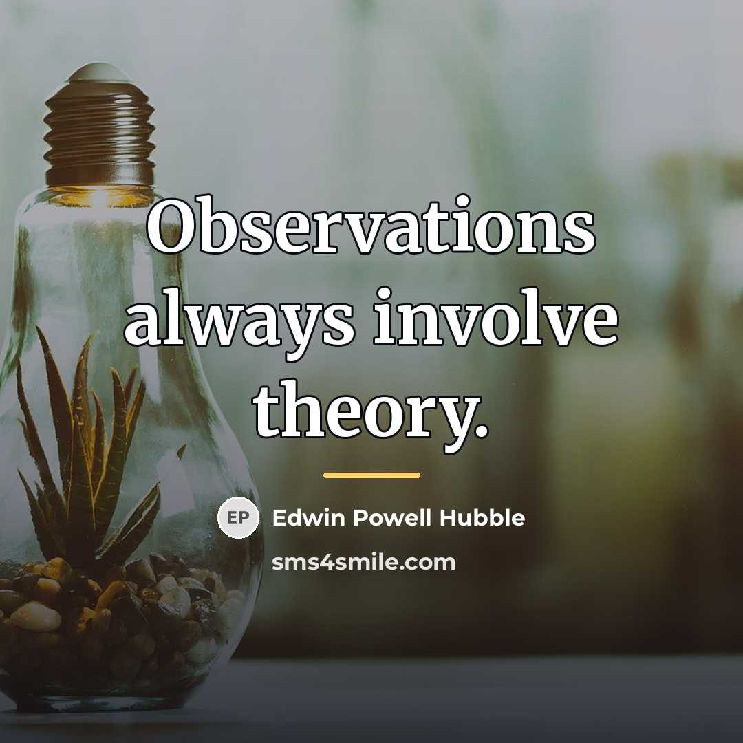 “Observations always involve theory.…” quote by Edwin Powell Hubble