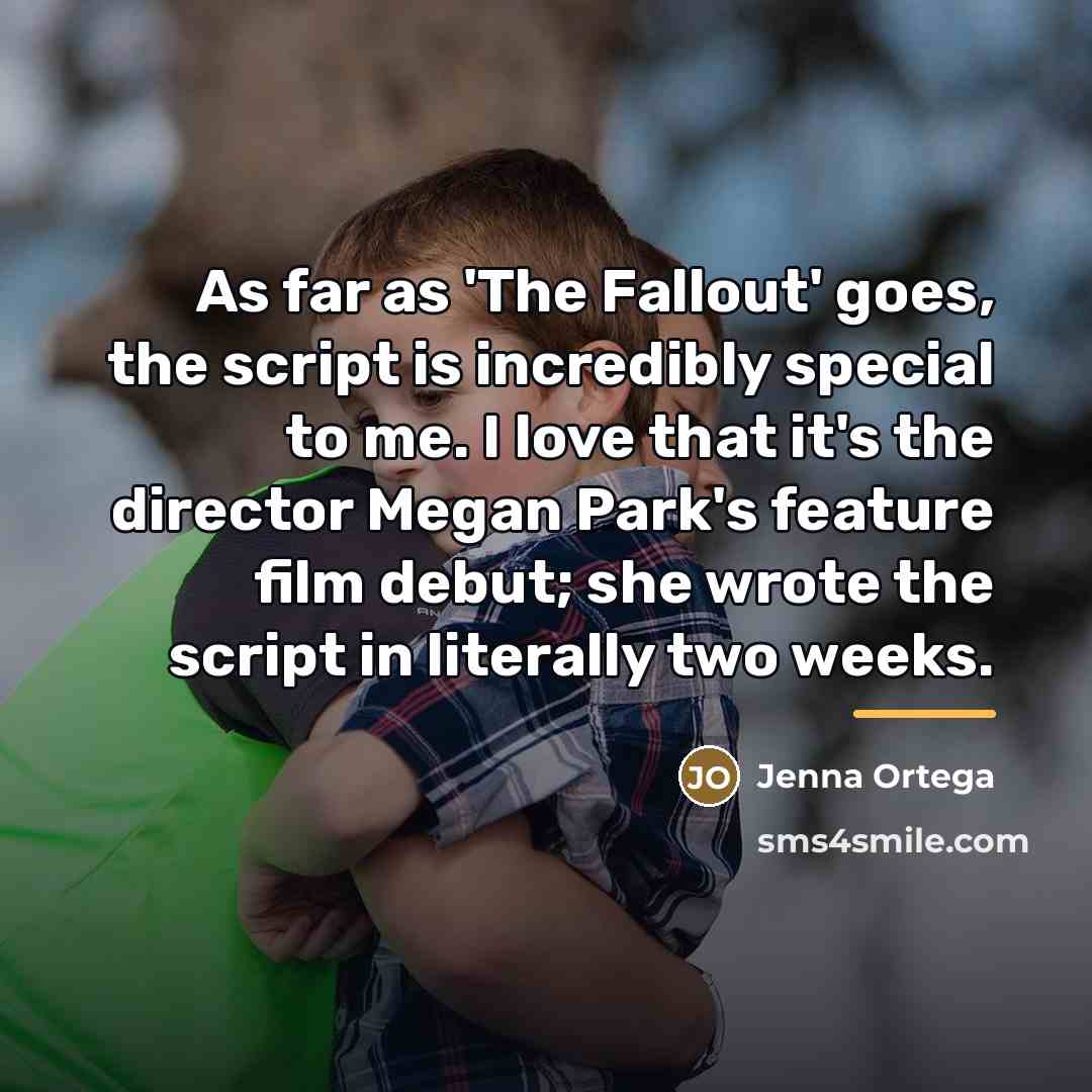 “As far as 'The Fallout' goes, the script is incredibly…” quote by Jenna Ortega