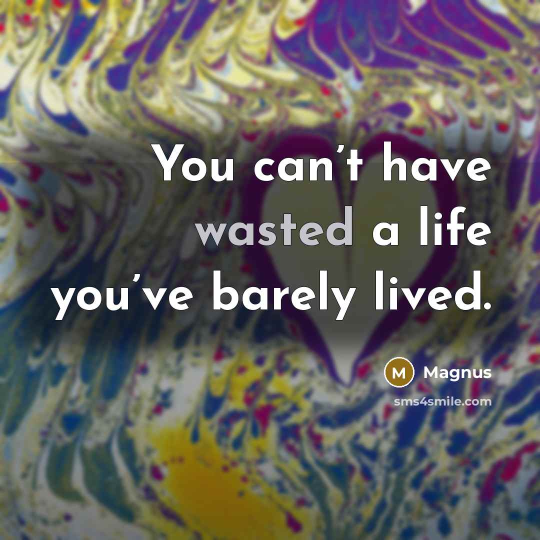 “You can’t have wasted a life you’ve barely lived.…” quote by Magnus