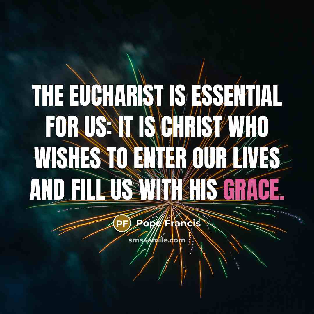 “The Eucharist is essential for us: it is Christ who…” quote by Pope Francis