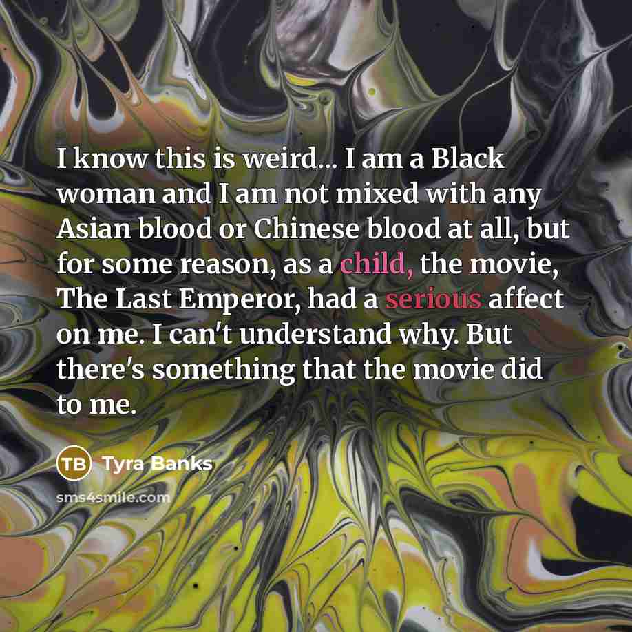 “I know this is weird... I am a Black woman…” quote by Tyra Banks
