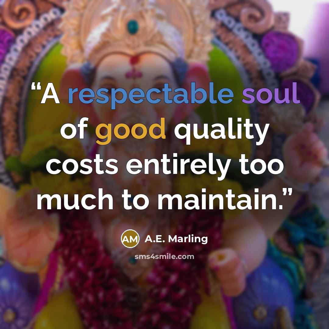 “A respectable soul of good quality costs entirely too much to maintain.” quote by A.E. Marling