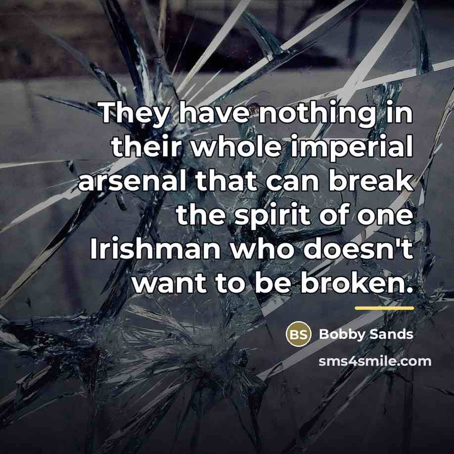 “They have nothing in their whole imperial arsenal that can…” quote by Bobby Sands
