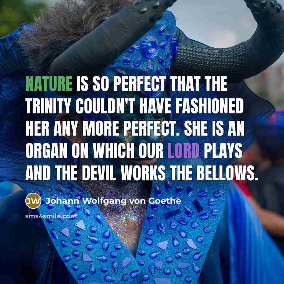 “Nature is so perfect that the Trinity couldn't have fashioned…” quote by Johann Wolfgang von Goethe