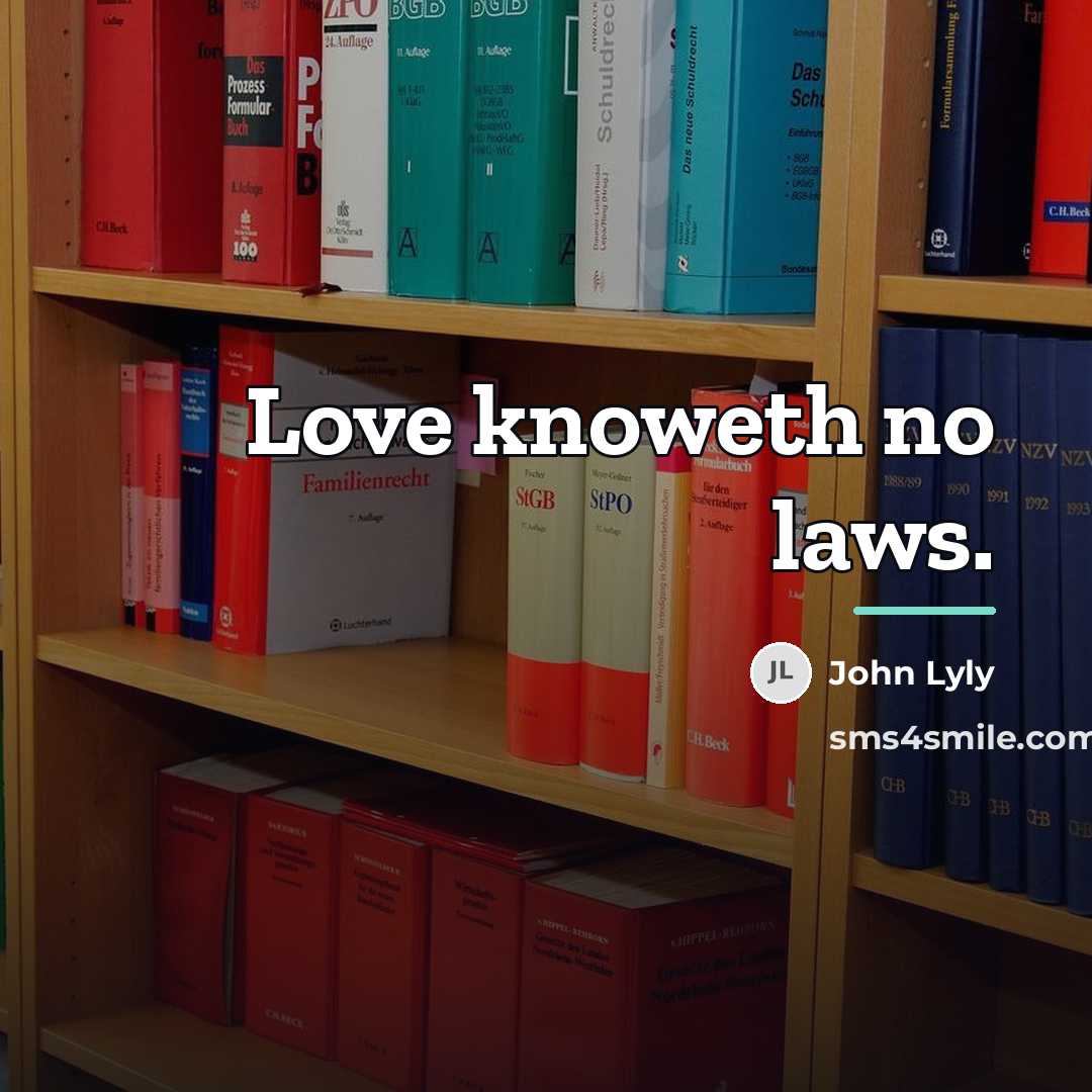 “Love knoweth no laws.…” quote by John Lyly