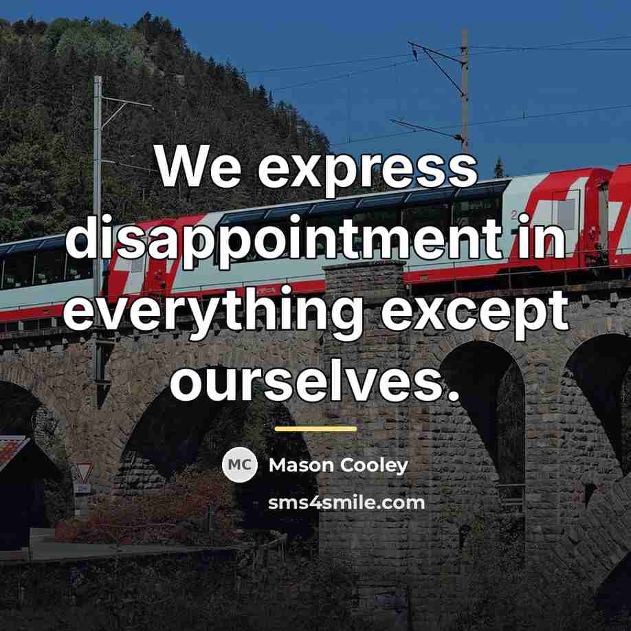 “We express disappointment in everything except ourselves.…” quote by Mason Cooley