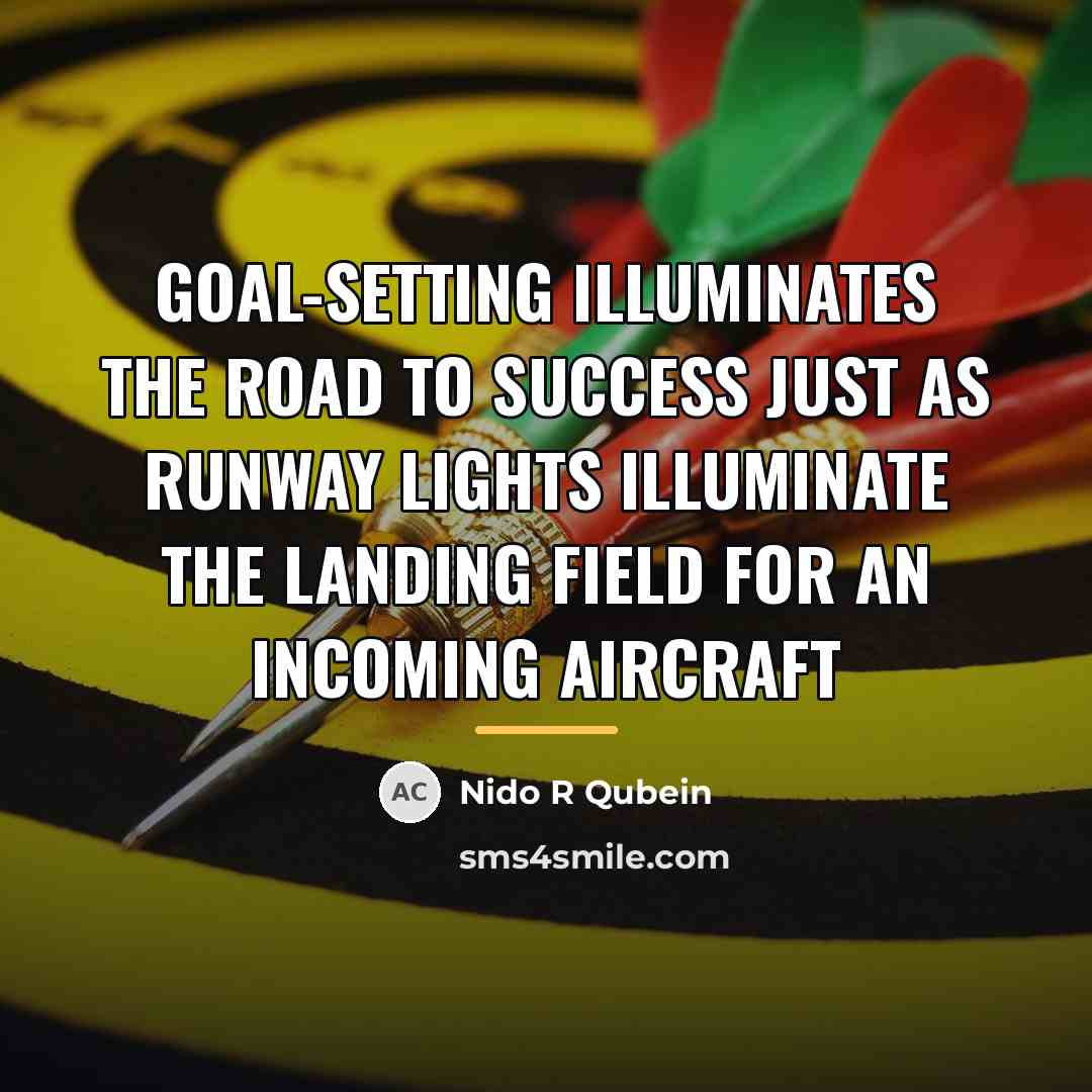 “Goal-setting illuminates the road to success just as runway lights…” quote by Nido R Qubein