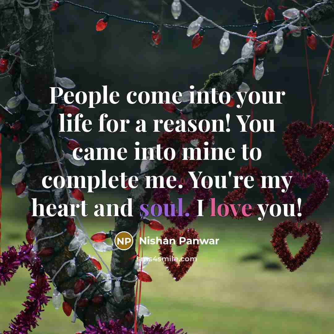 “People come into your life for a reason! You came…” quote by Nishan Panwar