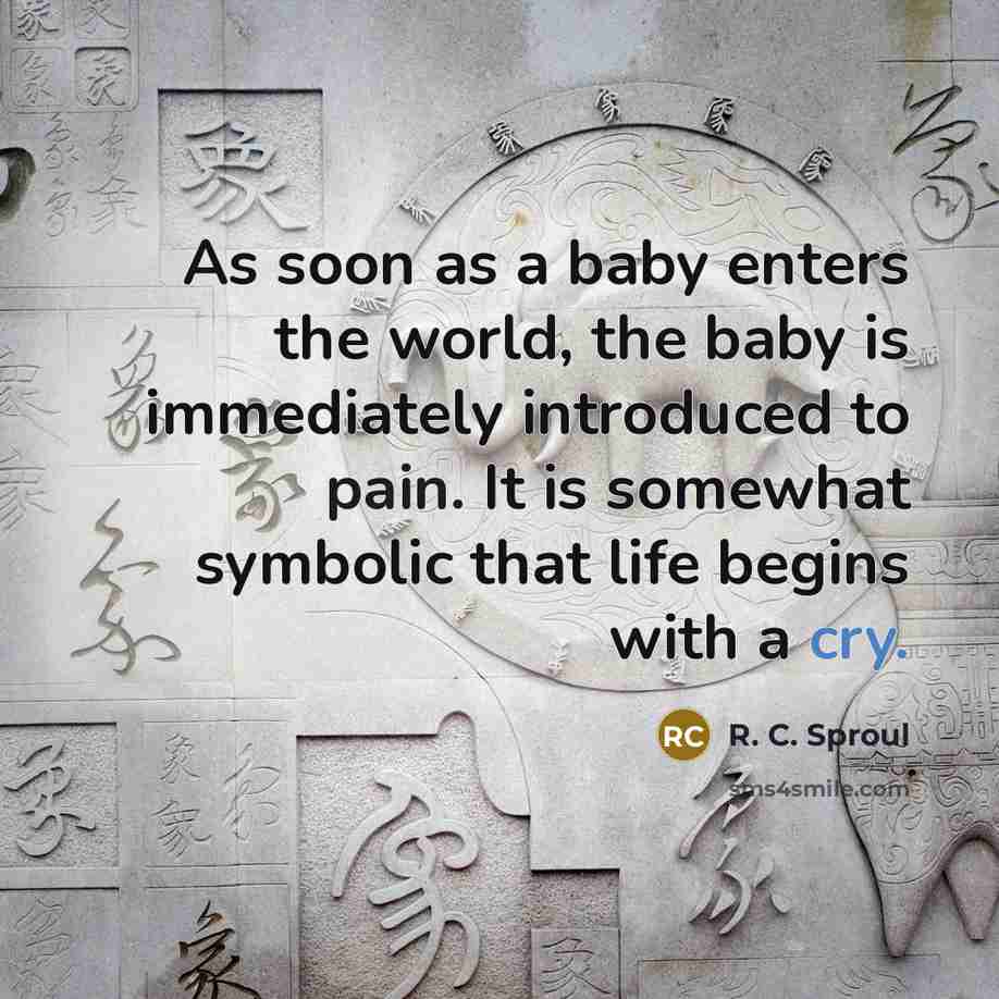 “As soon as a baby enters the world, the baby…” quote by R. C. Sproul