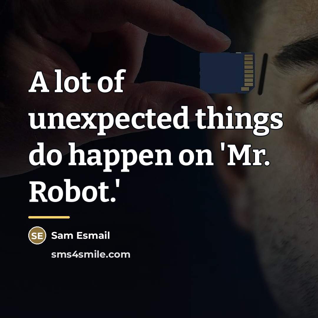 “A lot of unexpected things do happen on 'Mr. Robot.'…” quote by Sam Esmail
