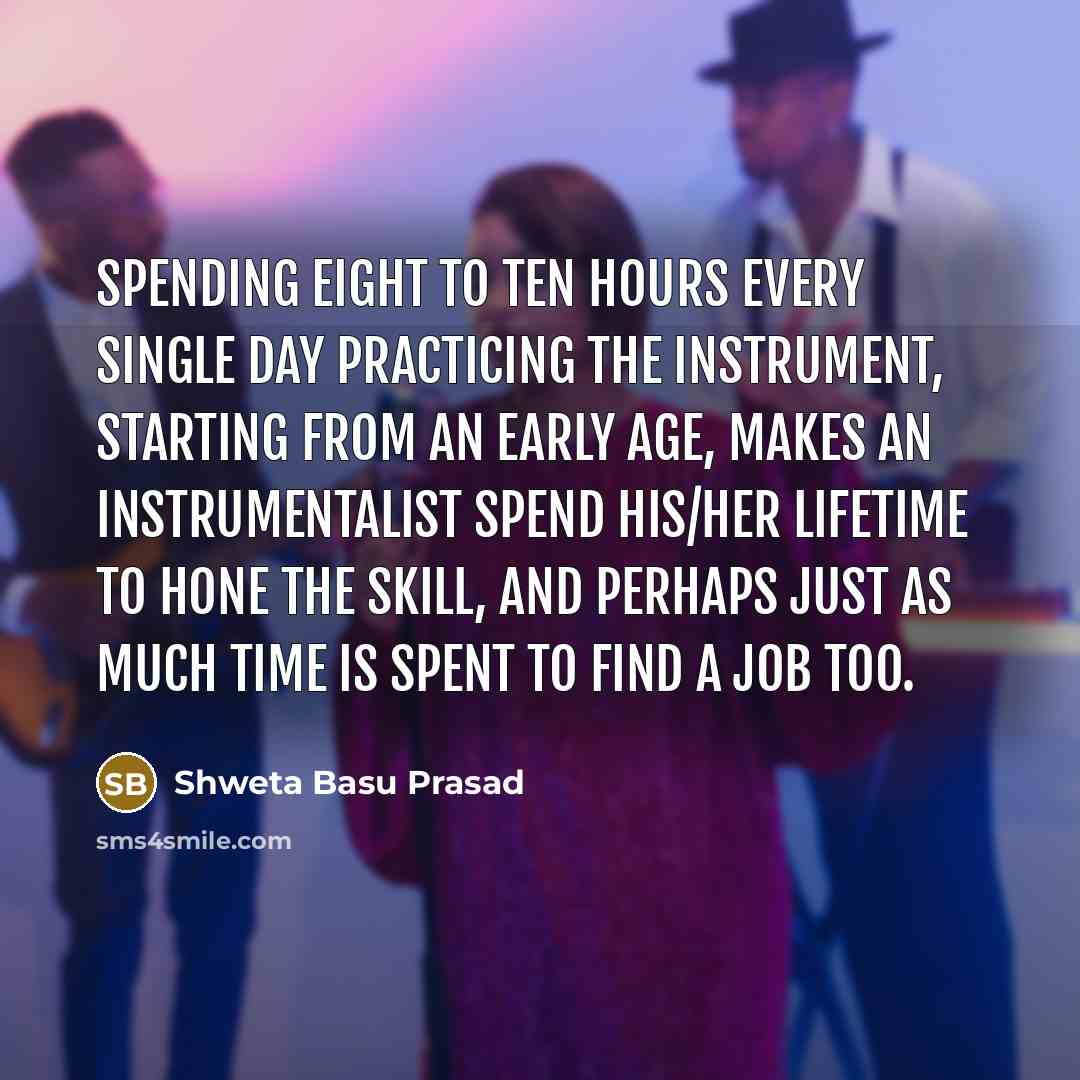 “Spending eight to ten hours every single day practicing the…” quote by Shweta Basu Prasad