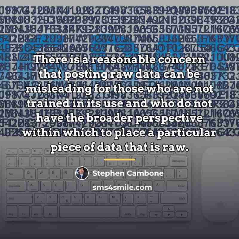 “There is a reasonable concern that posting raw data can…” quote by Stephen Cambone