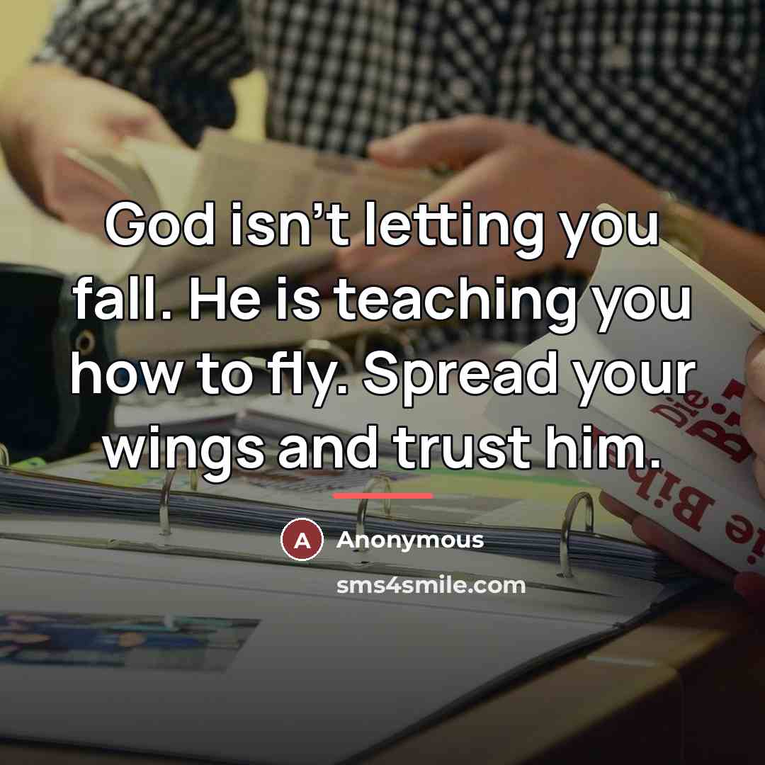 “God isn't letting you fall. He is teaching you how…” quote by Anonymous