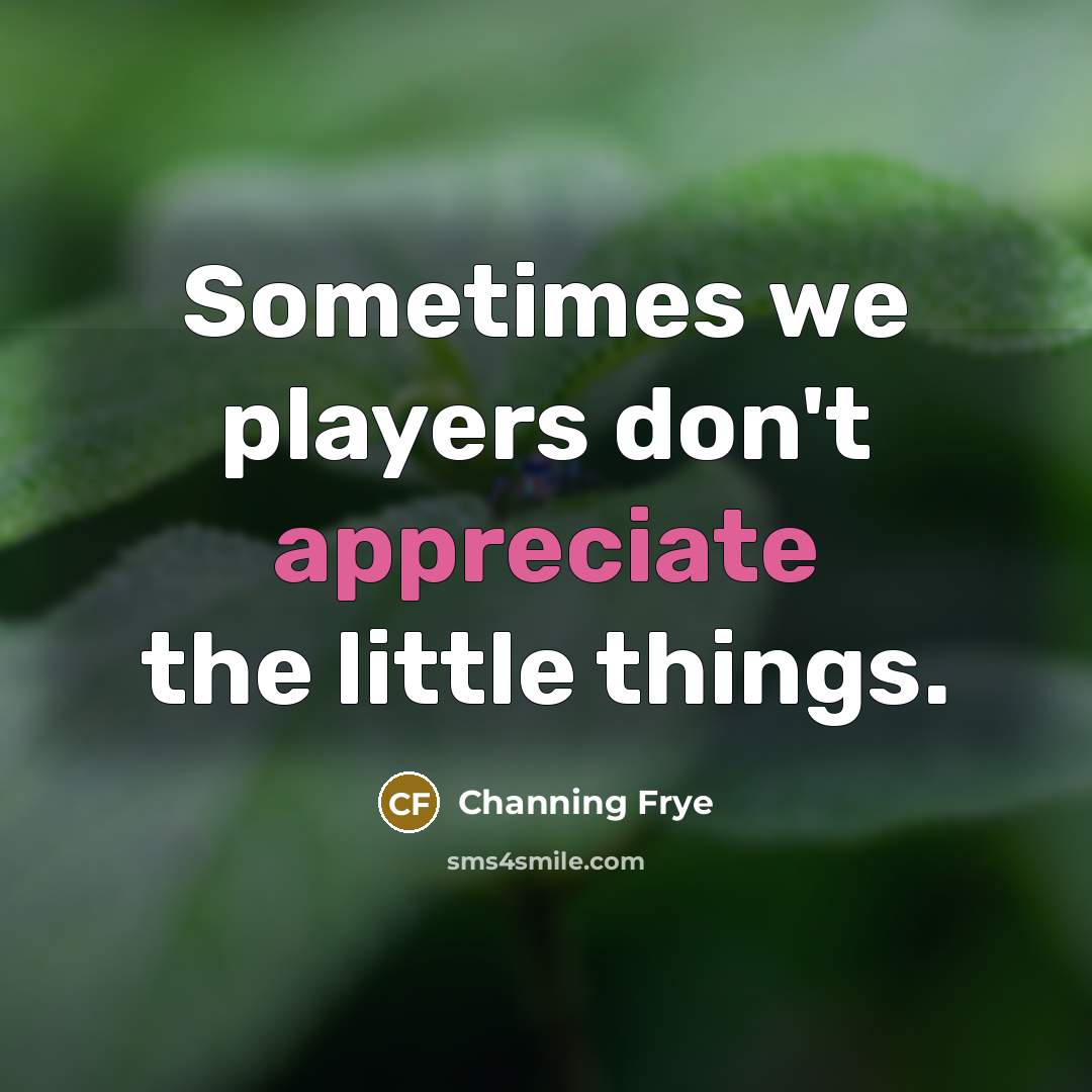 “Sometimes we players don't appreciate the little things.…” quote by Channing Frye