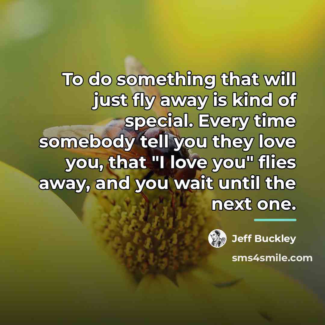 “To do something that will just fly away is kind…” quote by Jeff Buckley