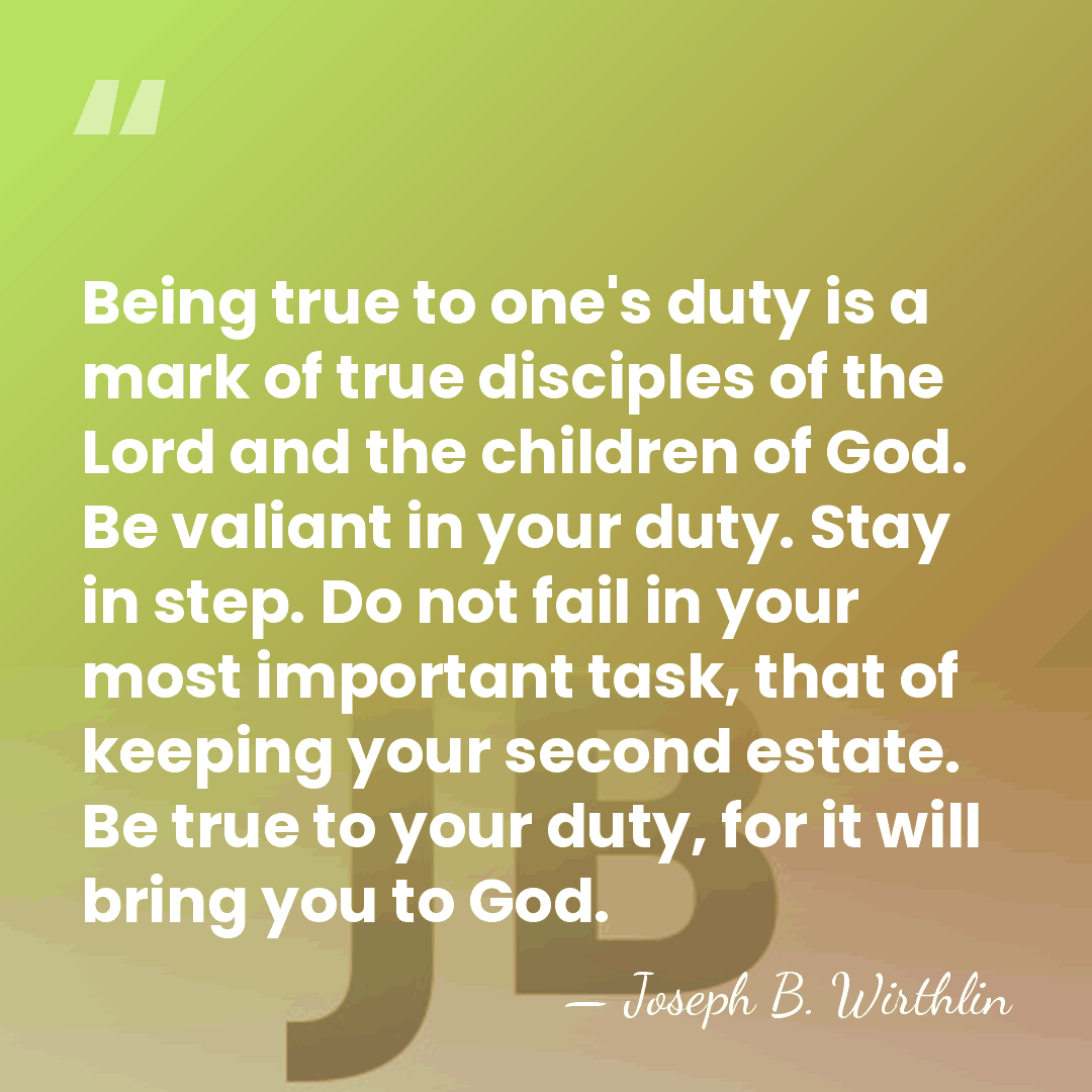 Being true to one's duty is a mark of true disciples of&hellip; - Joseph B. Wirthlin