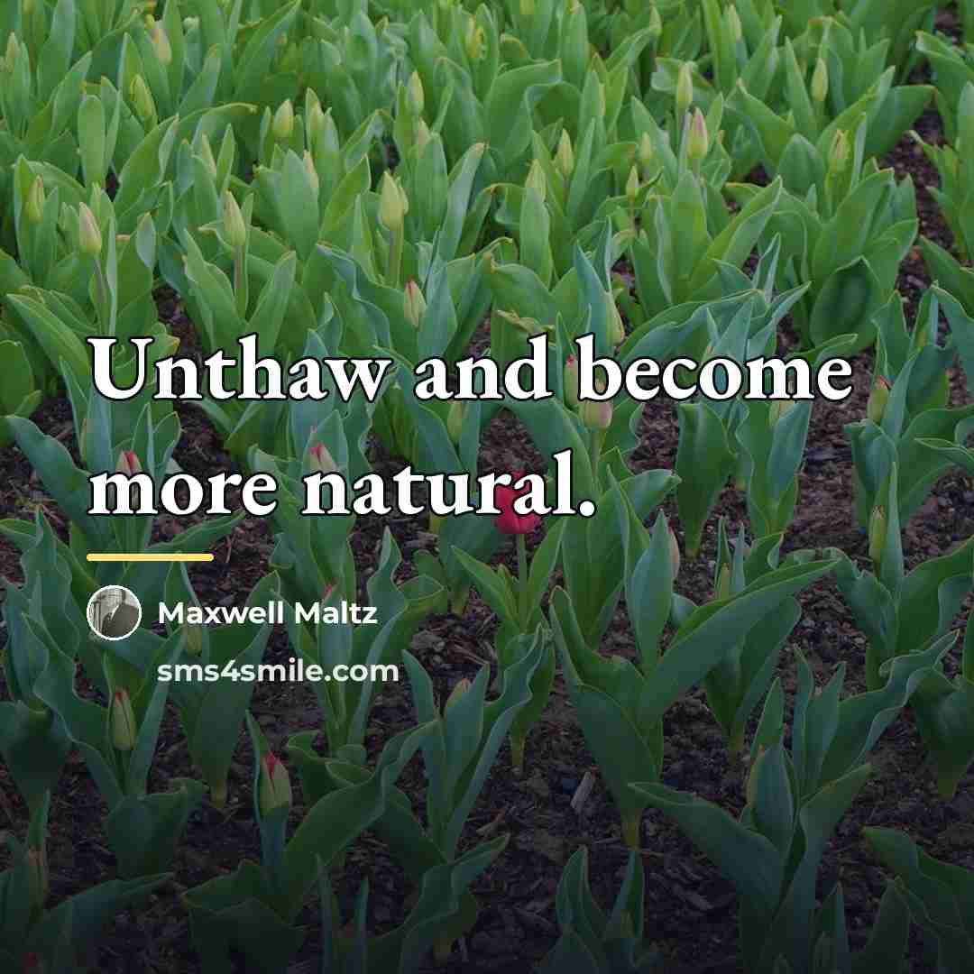 “Unthaw and become more natural.…” quote by Maxwell Maltz