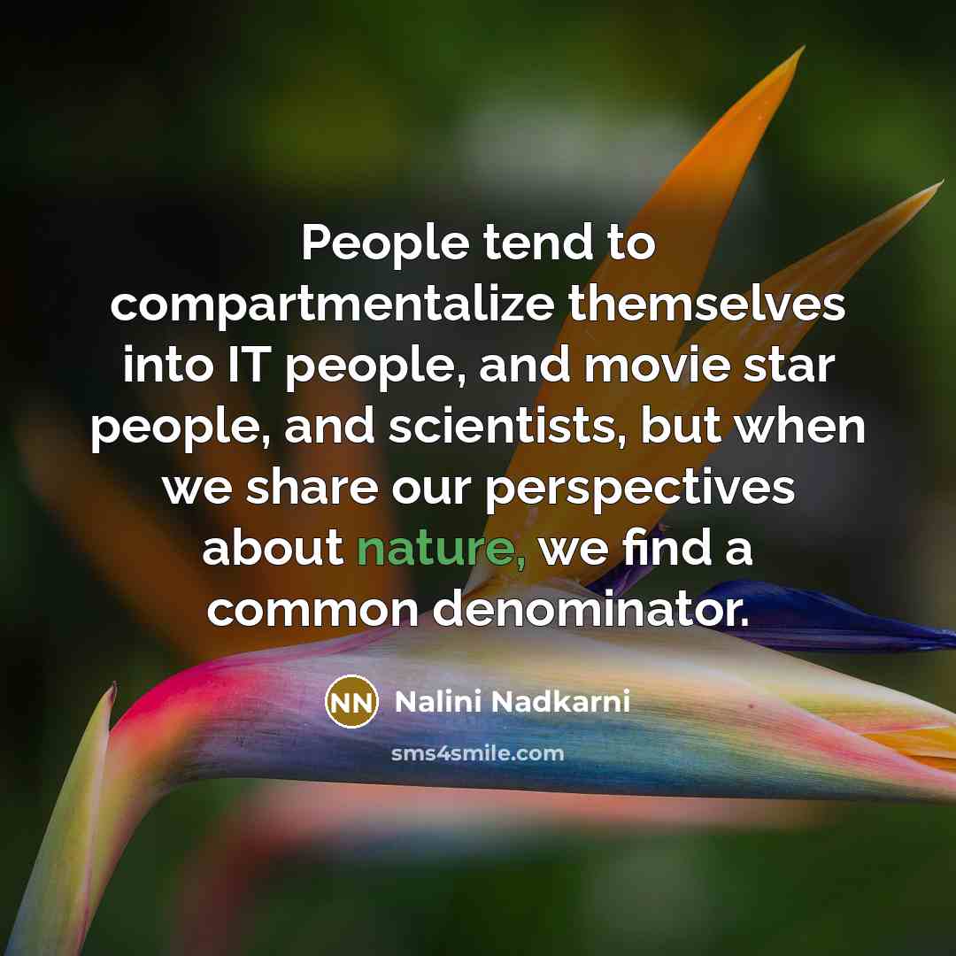 “People tend to compartmentalize themselves into IT people, and movie…” quote by Nalini Nadkarni