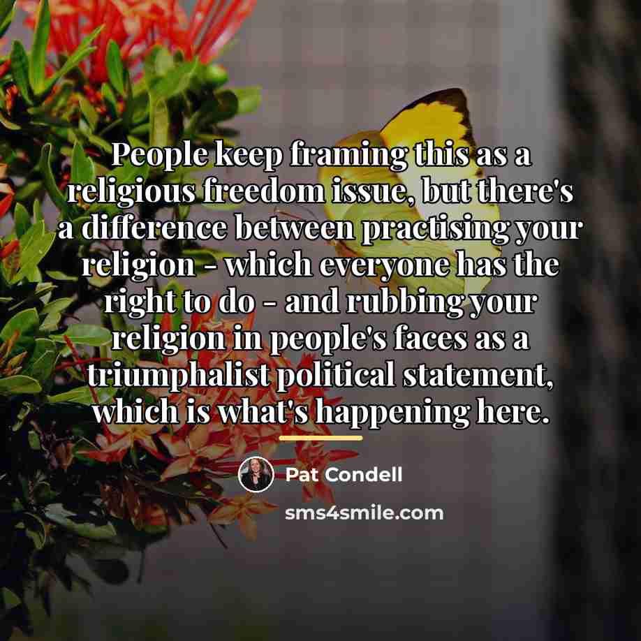 “People keep framing this as a religious freedom issue, but…” quote by Pat Condell