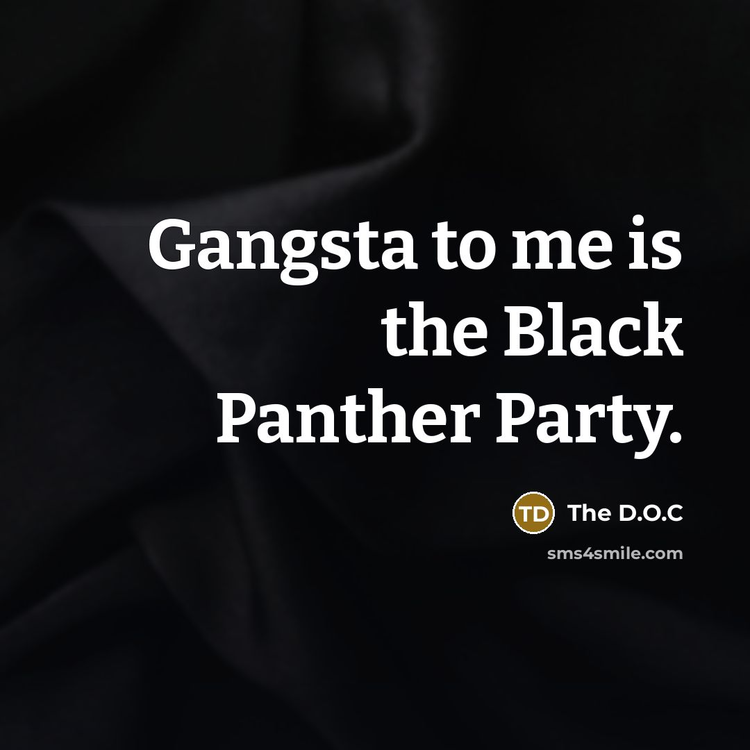 “Gangsta to me is the Black Panther Party.…” quote by The D.O.C