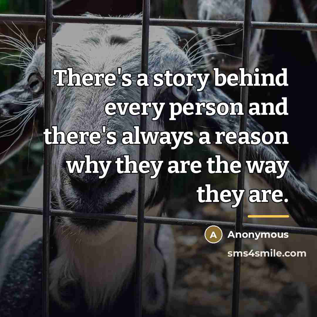 “There's a story behind every person and there's always a…” quote by Anonymous