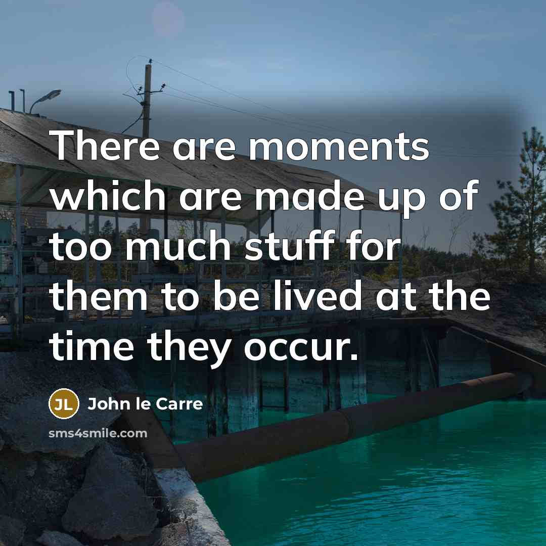“There are moments which are made up of too much…” quote by John le Carre