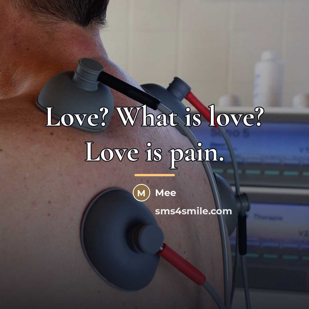 “Love? What is love? Love is pain.…” quote by Mee