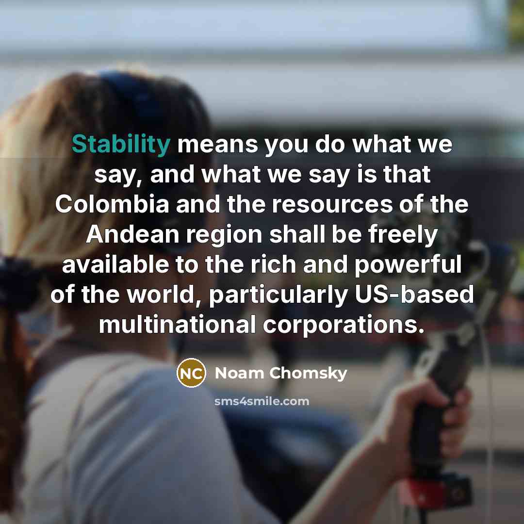 “Stability means you do what we say, and what we…” quote by Noam Chomsky