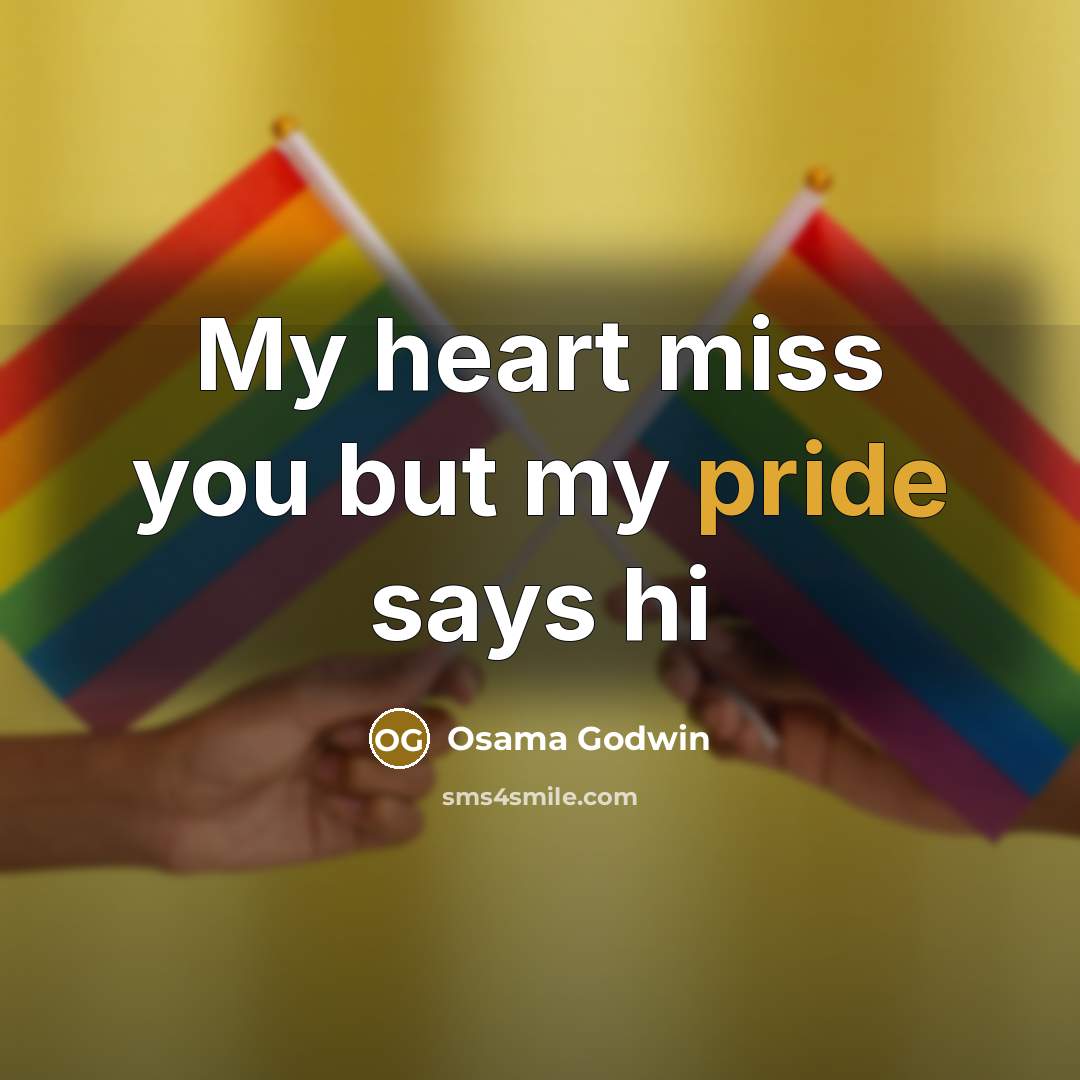 “My heart miss you but my pride says hi” quote by Osama Godwin