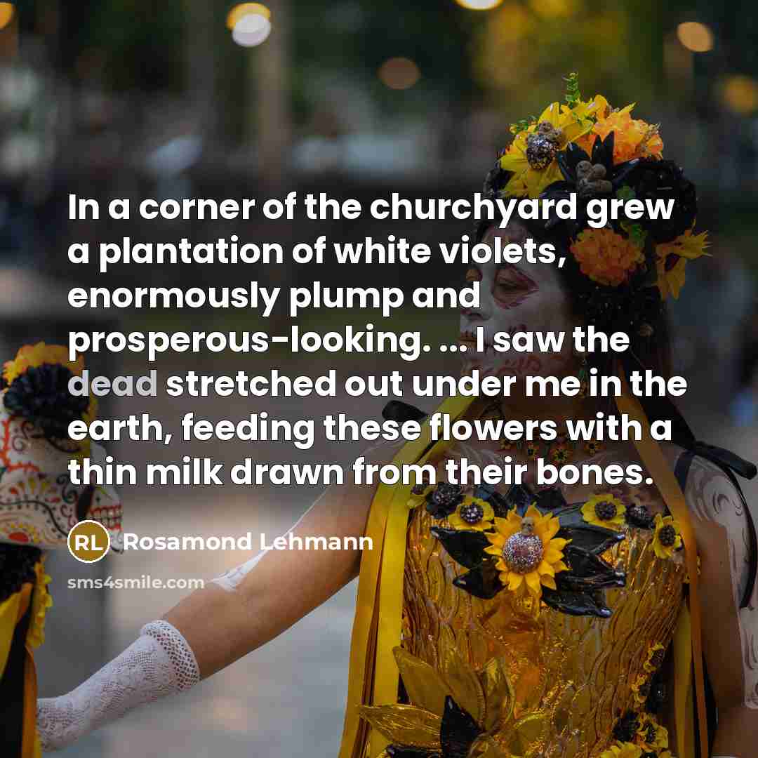 “In a corner of the churchyard grew a plantation of…” quote by Rosamond Lehmann