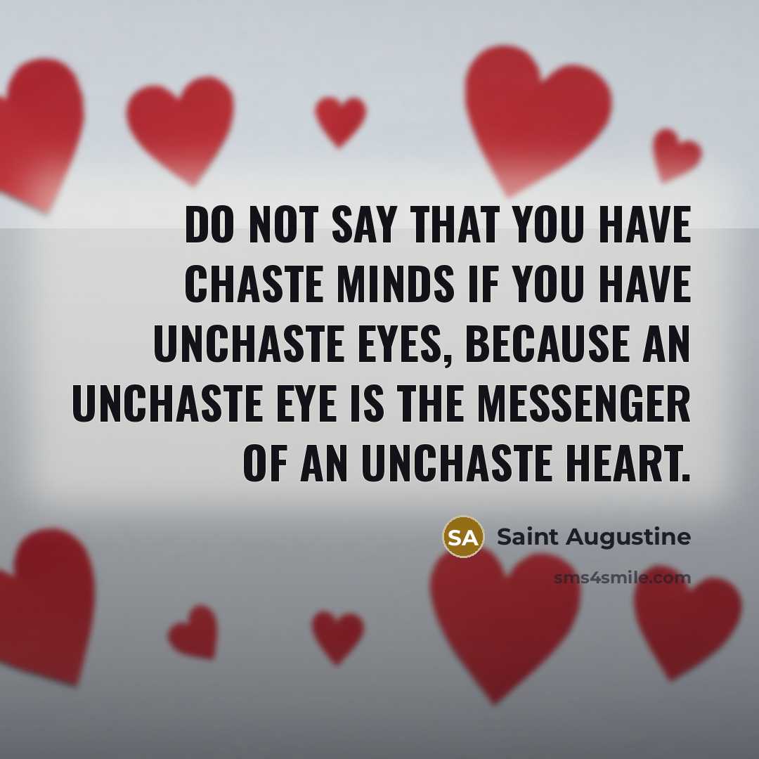 “Do not say that you have chaste minds if you…” quote by Saint Augustine