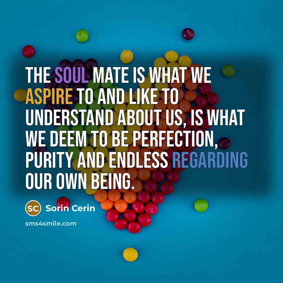 “The soul mate is what we aspire to and like…” quote by Sorin Cerin