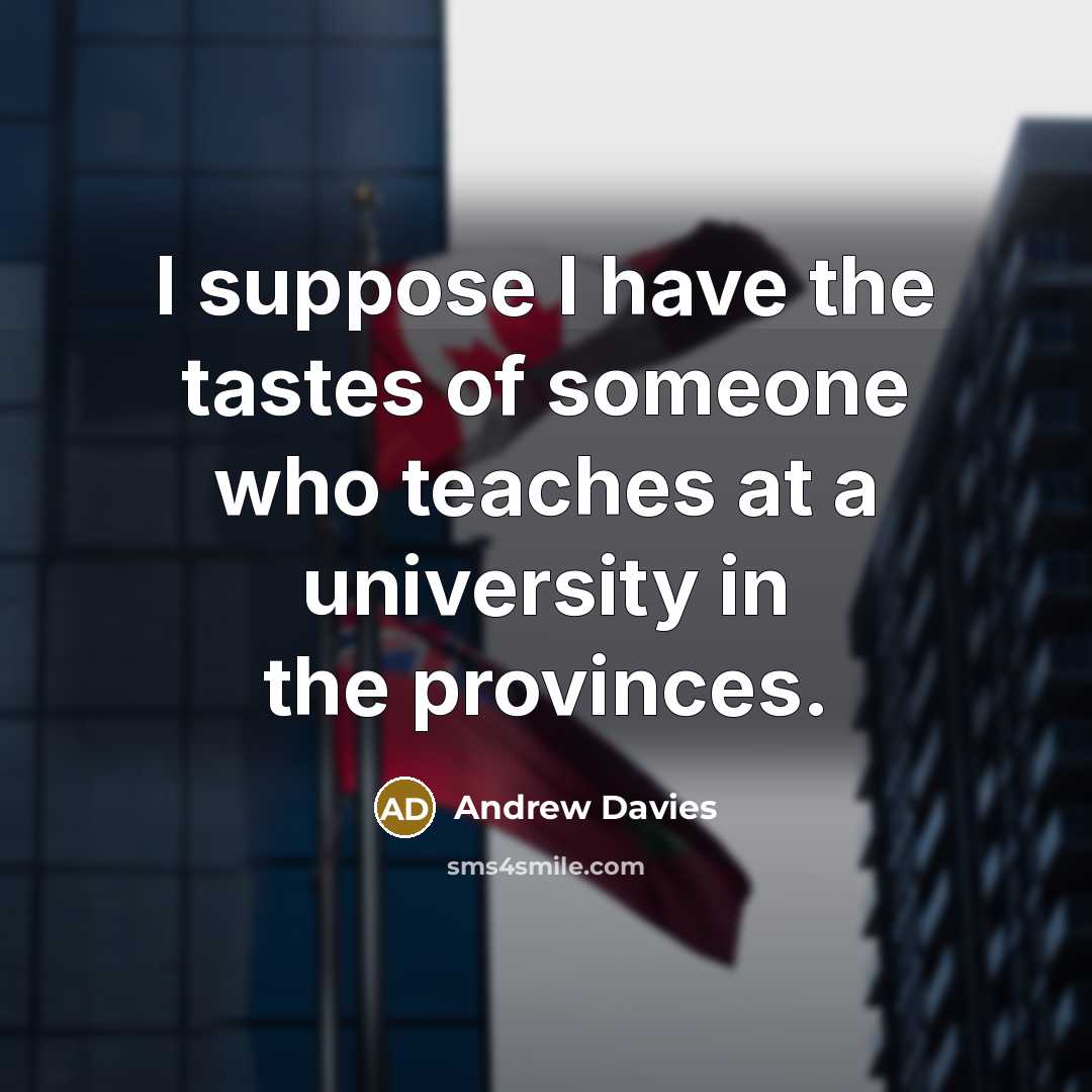 “I suppose I have the tastes of someone who teaches…” quote by Andrew Davies
