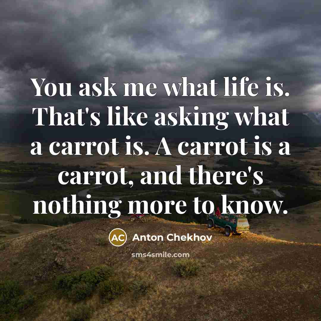 “You ask me what life is. That's like asking what…” quote by Anton Chekhov