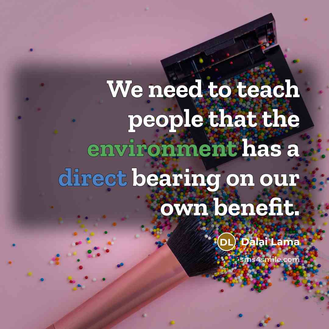 “We need to teach people that the environment has a…” quote by Dalai Lama