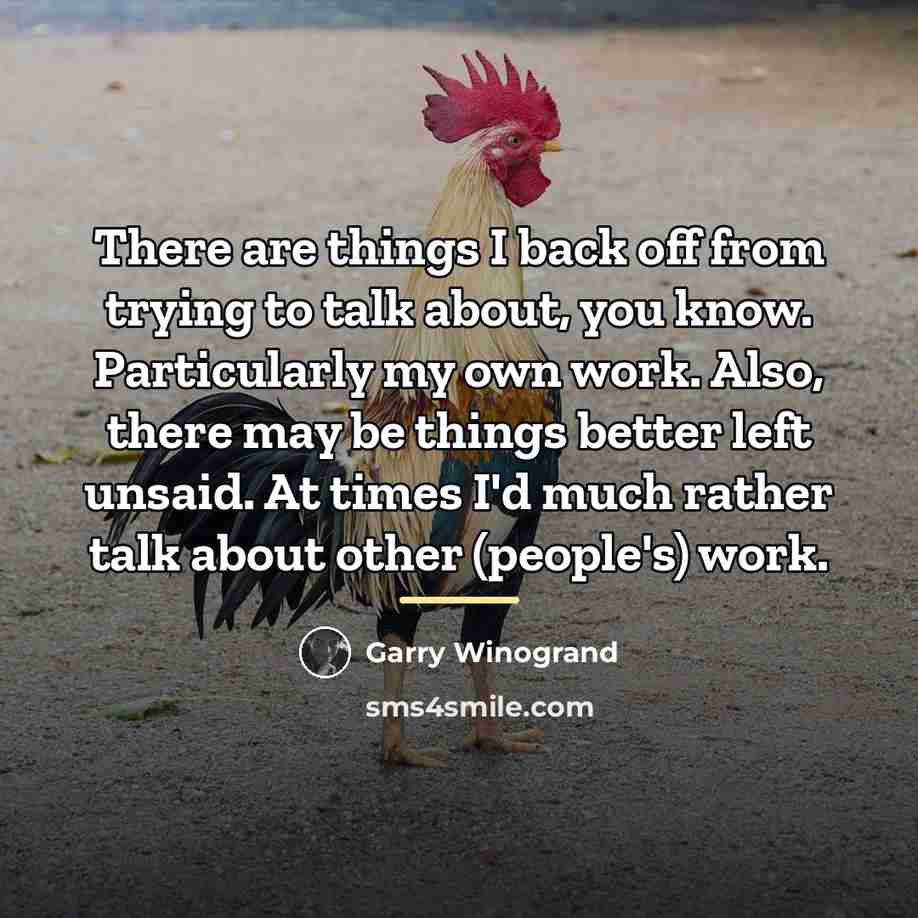 “There are things I back off from trying to talk…” quote by Garry Winogrand