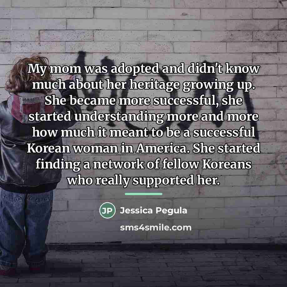 “My mom was adopted and didn't know much about her…” quote by Jessica Pegula