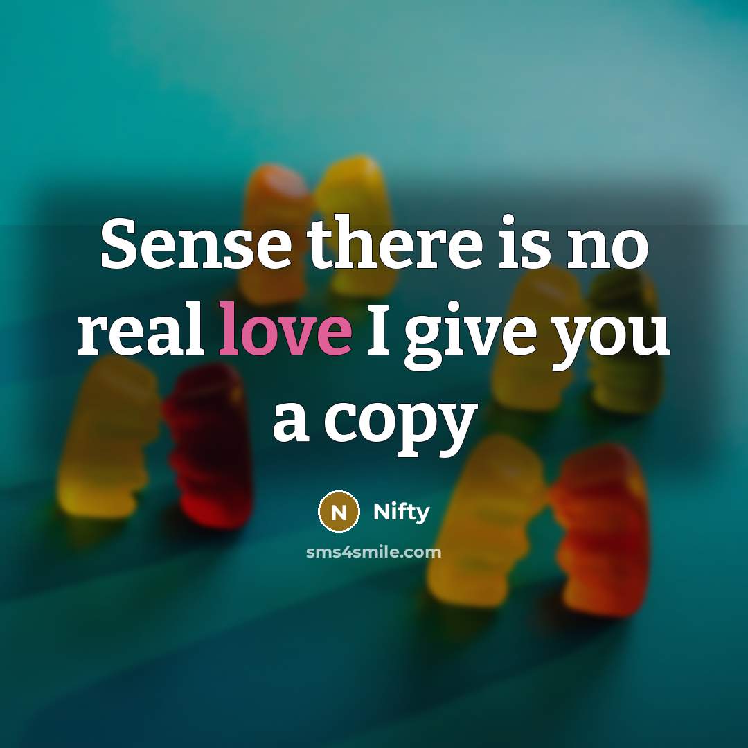 “Sense there is no real love I give you a copy” quote by Nifty