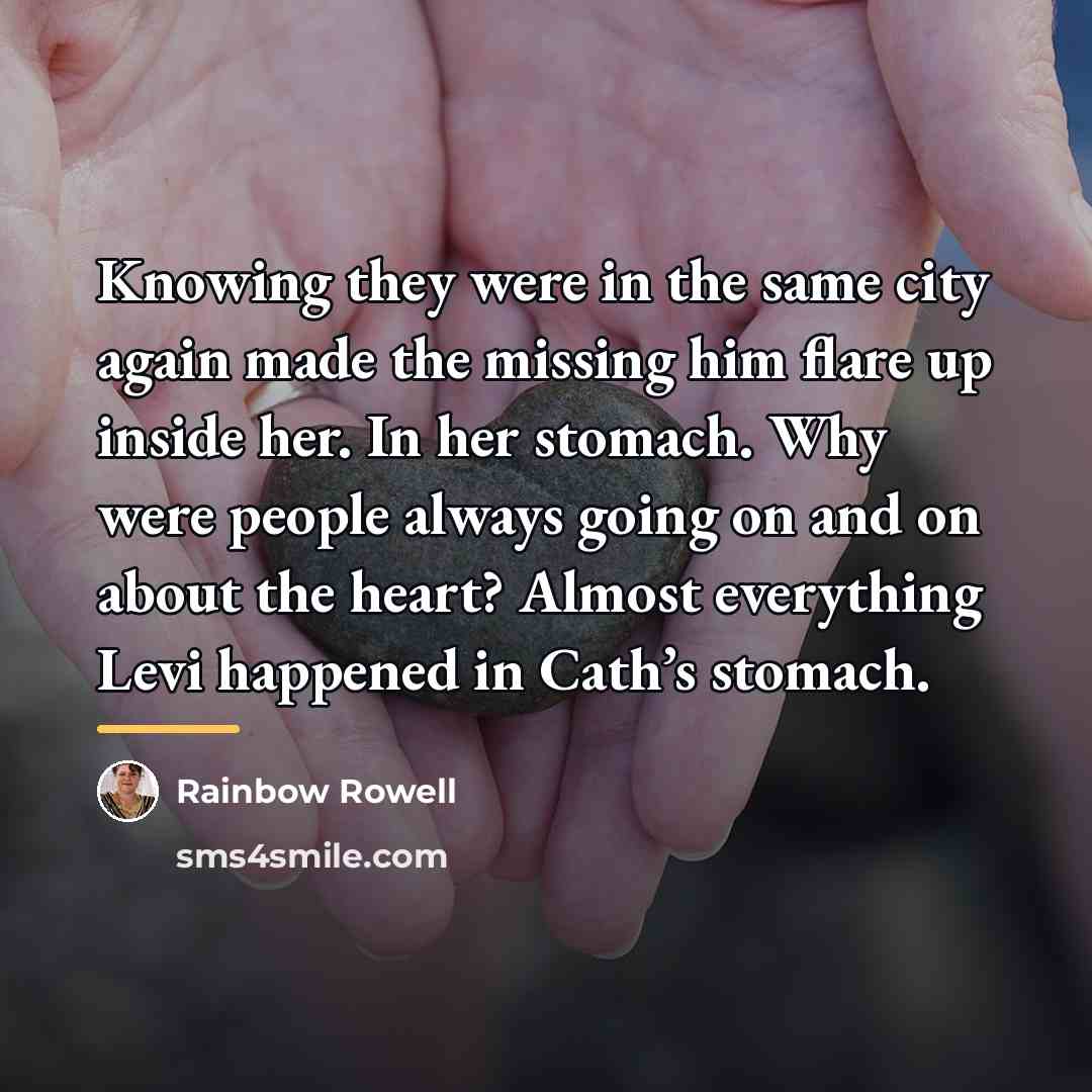 “Knowing they were in the same city again made the…” quote by Rainbow Rowell