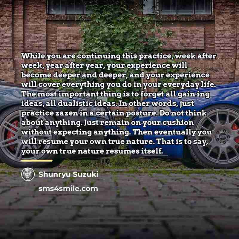 “While you are continuing this practice, week after week, year…” quote by Shunryu Suzuki