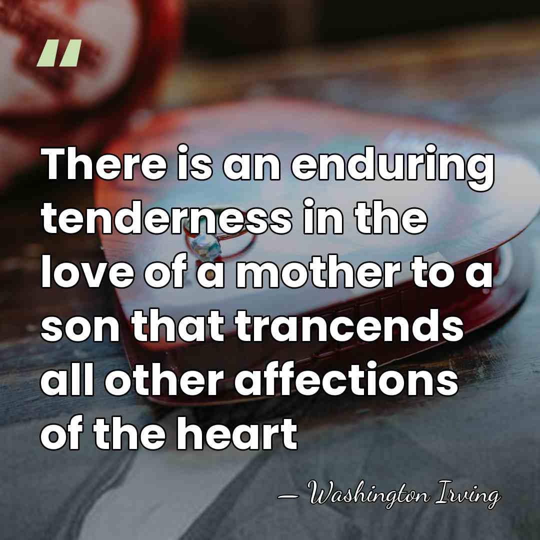 There is an enduring tenderness in the love of a mother to&hellip; - Washington Irving