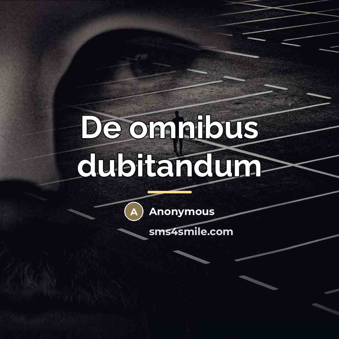 “De omnibus dubitandum…” quote by Anonymous
