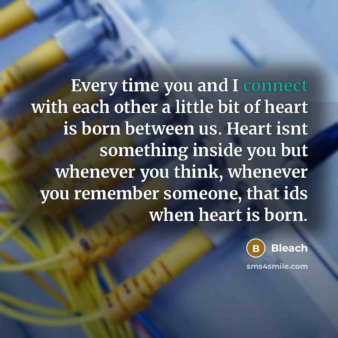 “Every time you and I connect with each other a…” quote by Bleach