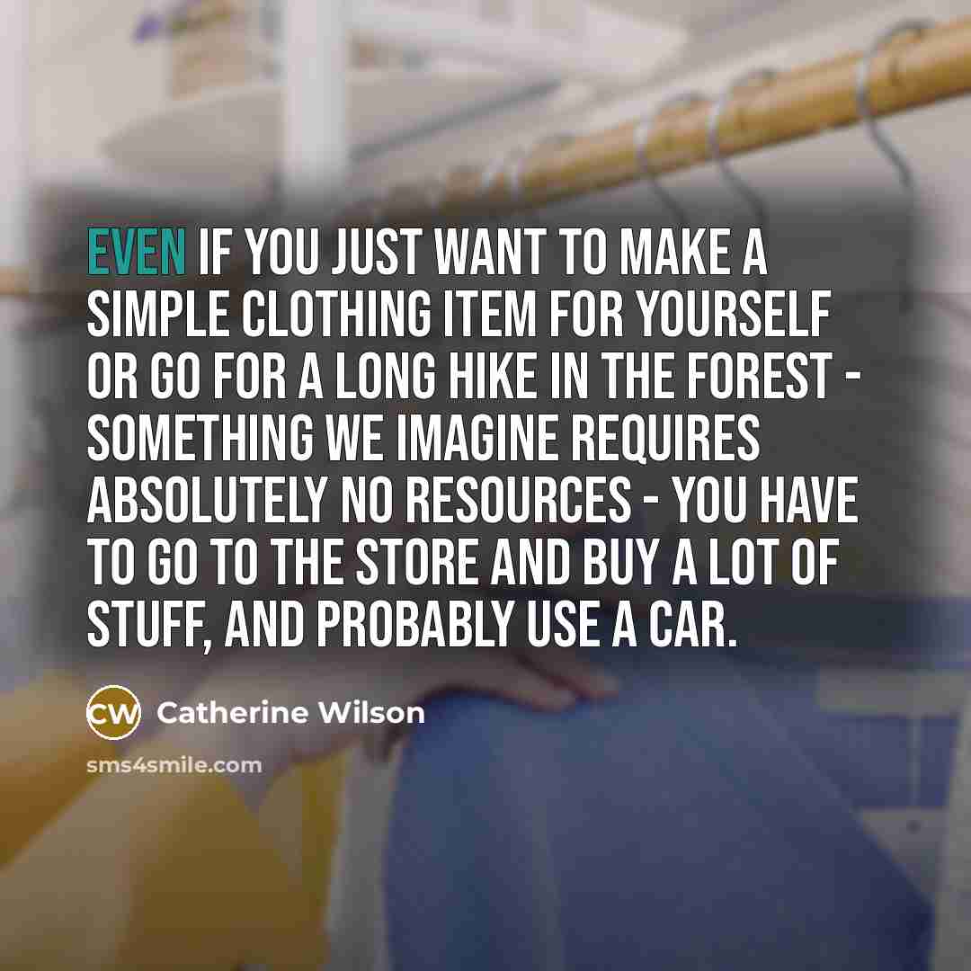 “Even if you just want to make a simple clothing…” quote by Catherine Wilson