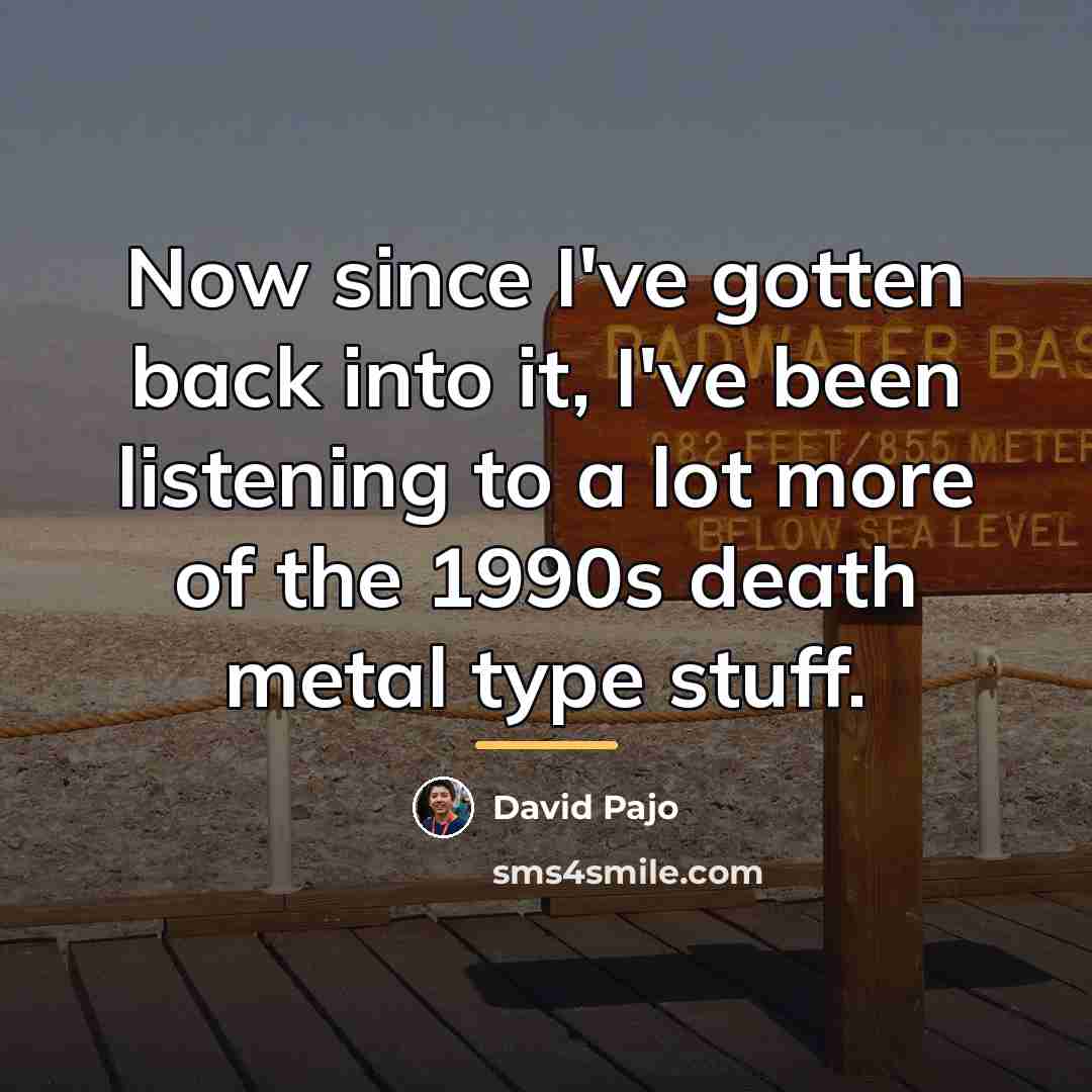 “Now since I've gotten back into it, I've been listening…” quote by David Pajo